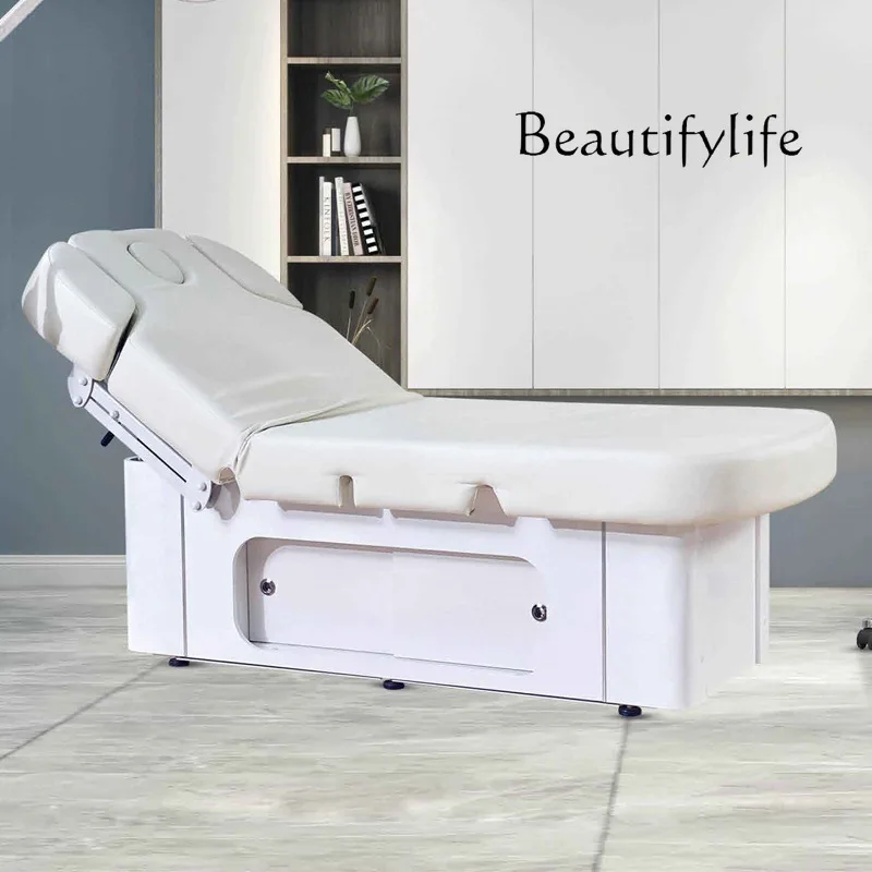 High-end beauty salon electric lift beauty bed massage medical plastic surgery bed with cabinet