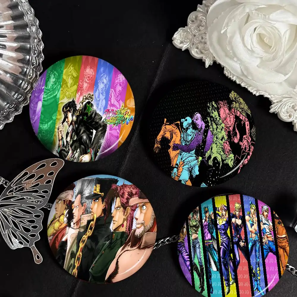 Anime A-J-J-JoJo B-Bizarre A-Adventure 58mm Handmade Brooch Cartoon Cosplay Badge on Backpack Jewelry Accessories Gifts