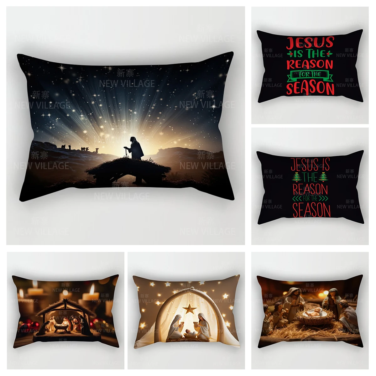 Decorative Cushion Home Living Room Decor Throw Pillow Cover 48*74 30x50cm 40x60cm 50x70cm bedroom bed Merry Christmas winter