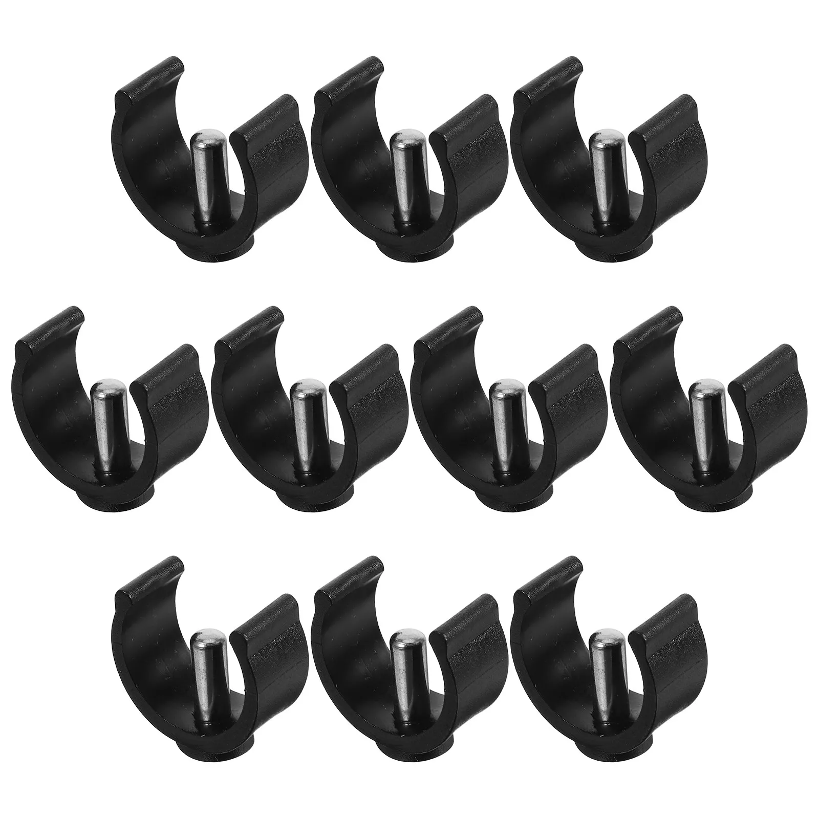 10Pcs Steel Plastic Crutch Pin Locks C-Shaped Mounting Bracket Clamps for Walking Canes Walkers Trekking Poles Non-Slip Mobility