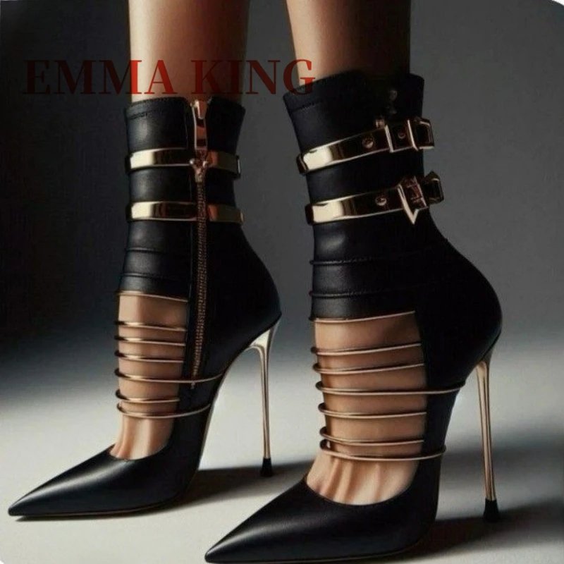 اللون منعت مضخات مثير ضئيلة عالية الكعب امرأة مشبك الصنادل مثير الفاخرة النساء الكاحل حزام أحذية أنيقة 11.5 سنتيمتر