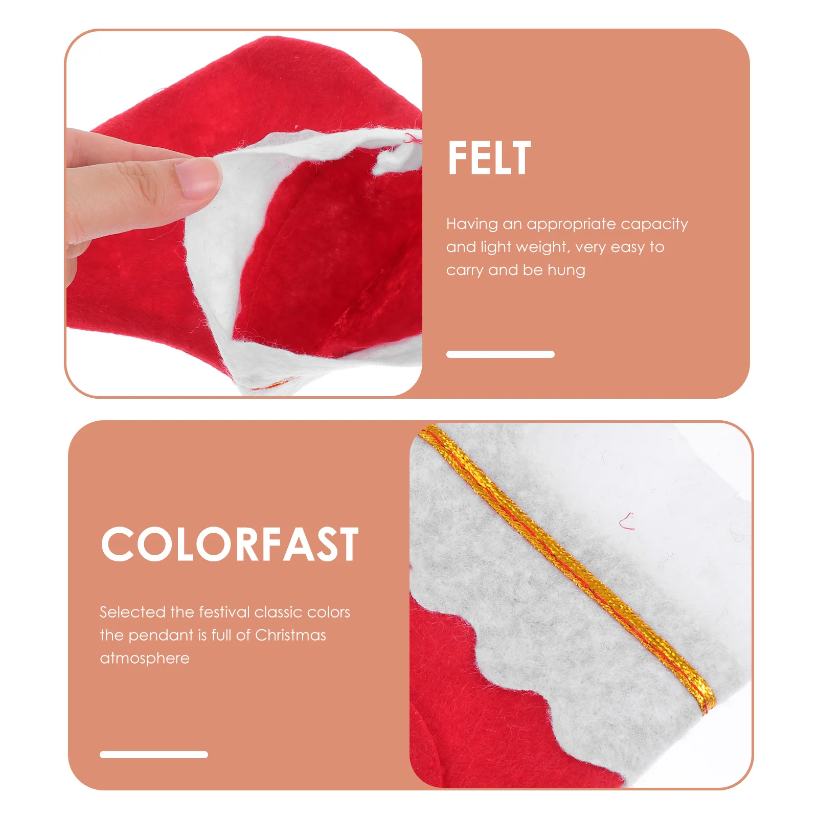 

24Pcs Christmas Sock Hanging Pendants Cloth Gift Holder Bags for Tree Fireplace Lightweight Decorative Xmas Party Supplies