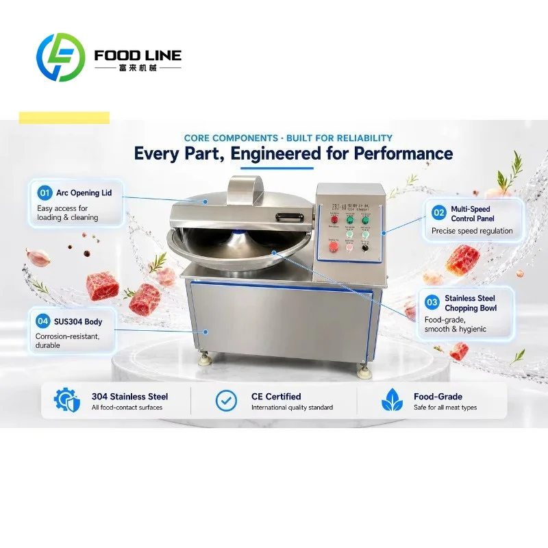 customized food cutter meat mixer commercial curved blade chopping machine for meat vegetable fish raw material processing