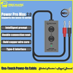 MECHANIC  Power Pro Max 2.0 Power Supply Test Cable Type-C Input with 15 FPC One-button Start Boot Line for iPhone 6-15 Pro M