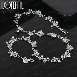 DOTEFFIL Korean Fashion 925 Sterling Silver Beads Chains Necklaces for Women Luxury Designer Jewelry Holiday Gifts