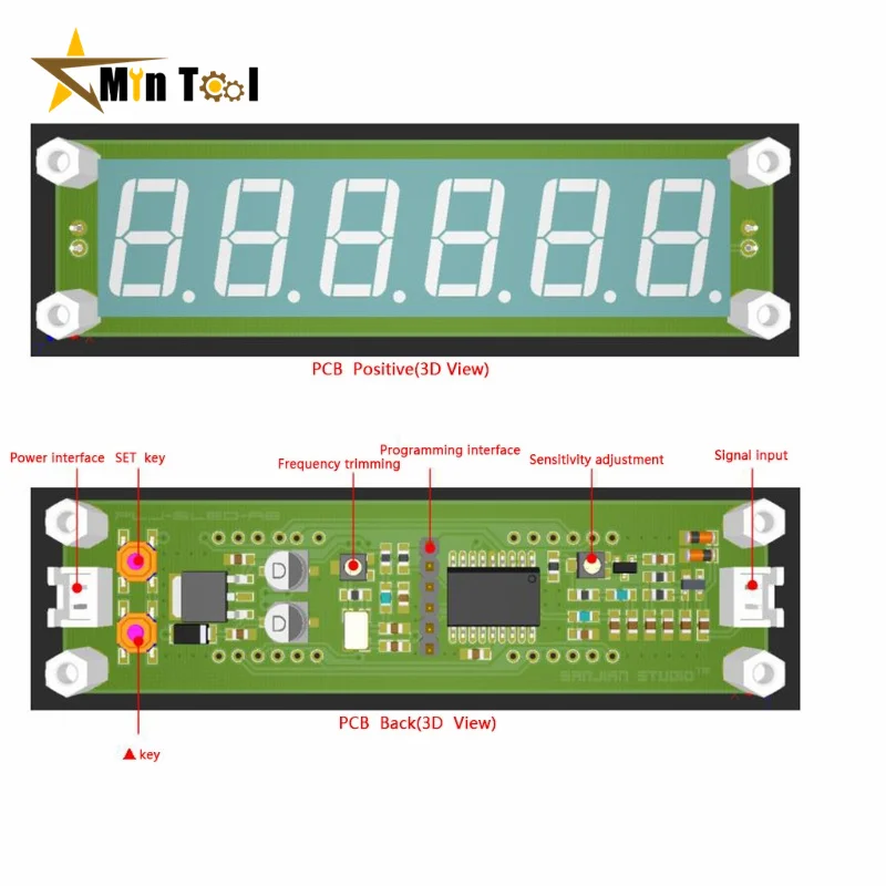 デジタルLED周波数計,8V-15V,0.1MHz〜65MHz,6桁,カウンター計,電気工具用PLJ-6LEDモジュール