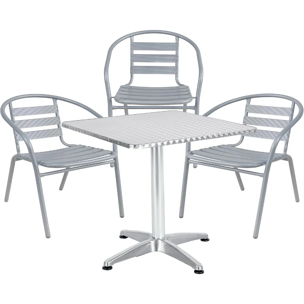 Indoor Outdoor Restaurant Stainless Steel Aluminum Stack Chairs with 27.5