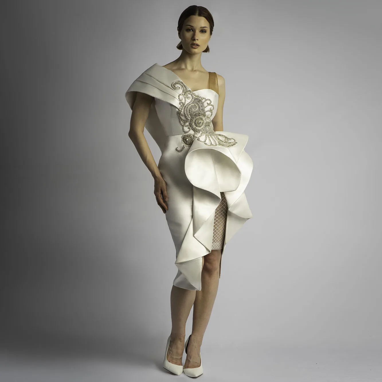 Robe Courte à Volants pour Patients de Mariage, Tenue de Bal à Perles, Design Unique, Formelle, Longueur Midi au Genou, Personnalisée, 2022