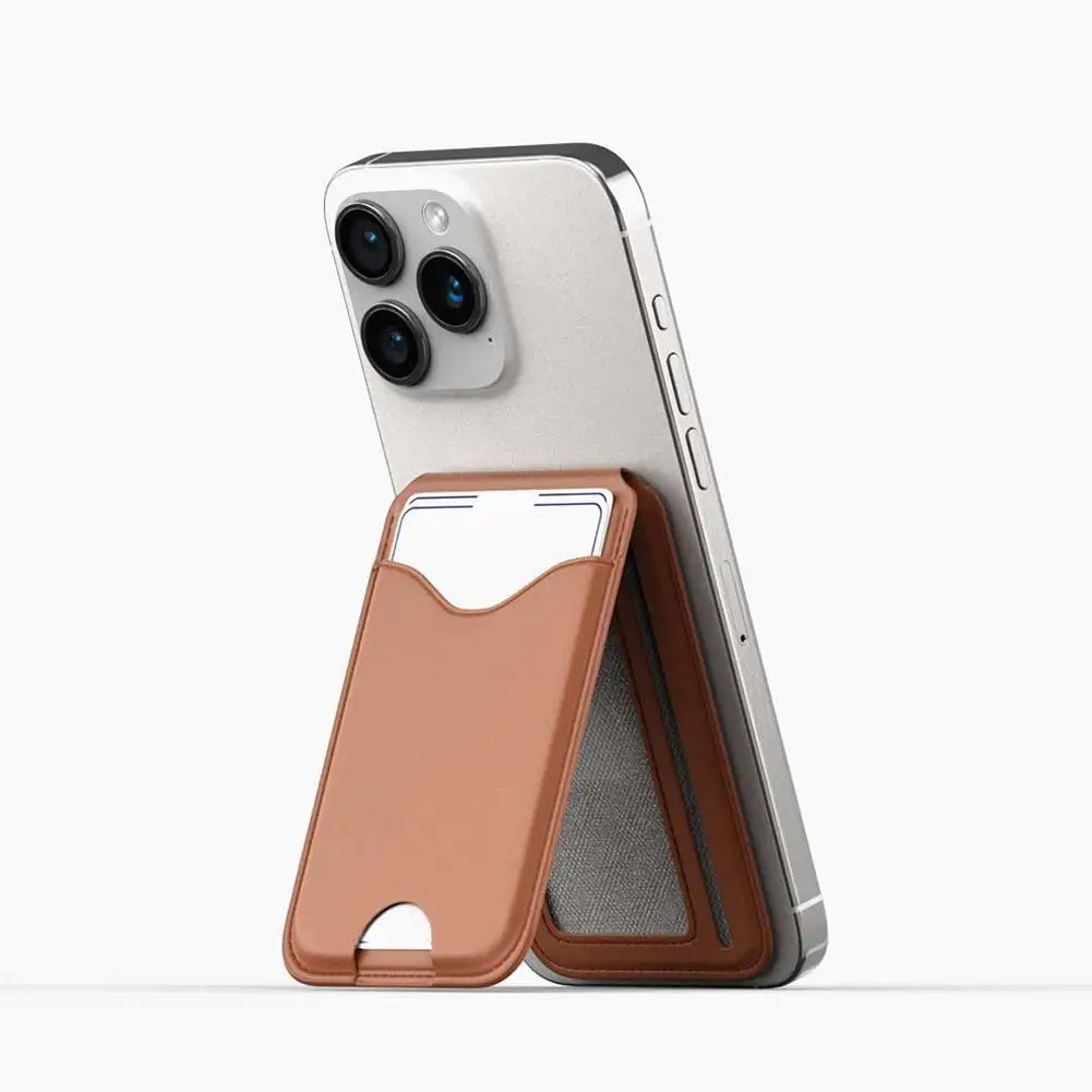 Magnetischer Kartenhalter-Ständer mit Spiegel, Verstellbarer Ständer, PU-Kartenhalter, Handyhalterung für iPhone 17 16 15 14 13 12 – Detail 15