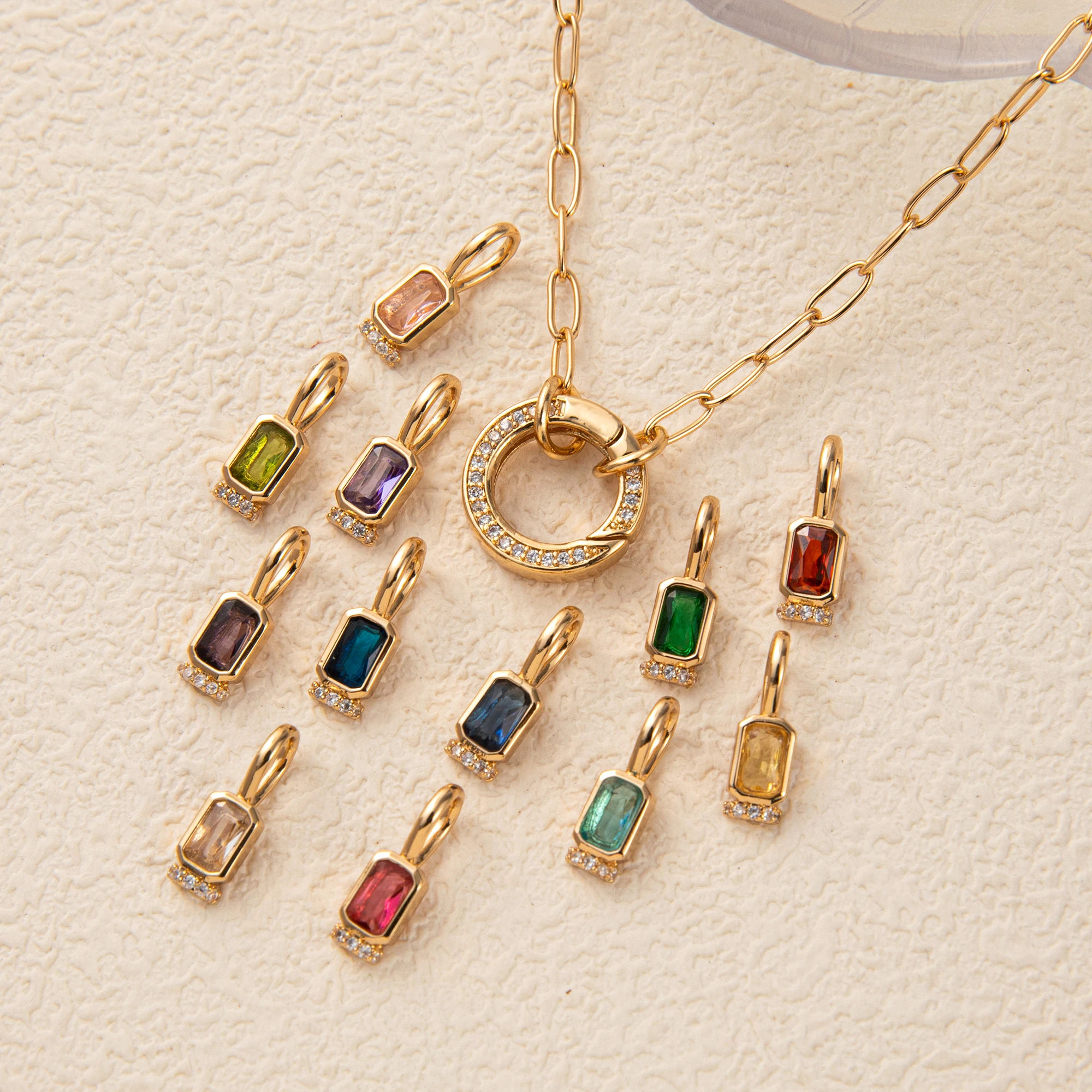 Titanium steel December birthstone pendant, birthstone with adjustable buckle, DIY simple Mother's Day gift