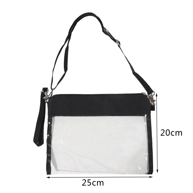 Clear Crossbody Purse Bag Stadium Approved PVC Transparent Messenger Bags Adjustable Strap for Concerts Festivals Sports