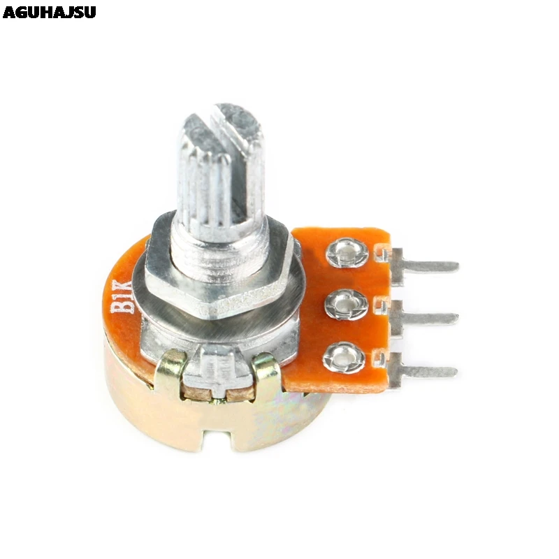 5pcs WH148 B1K B2K B5K B10K B20K B50K B100K B500K 3Pin 15mm Shaft Amplifier Dual Stereo Potentiometer 1K 2K 5K 10K 50K 100K 500K