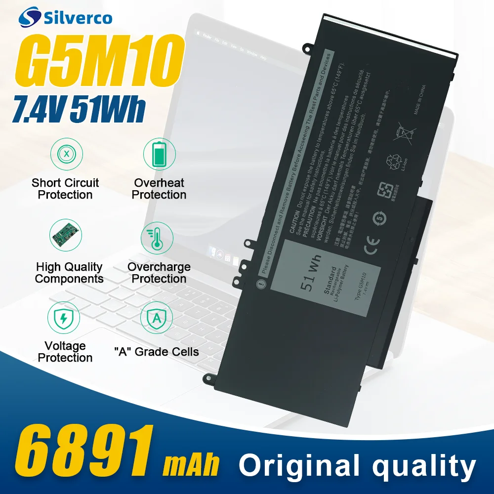 G5M10 Battery for Dell Latitude E5550 E5450 E5250 5550 5450 5250 3150 3160 8V5GX R9XM9 1KY05 08V5GX E5550 E5450 E5250
