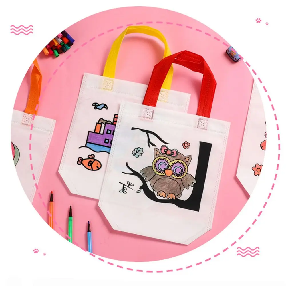 Pacote Material de Pintura DIY, Children Party Gift, Colorir Graffiti, Desenho Eco Bag