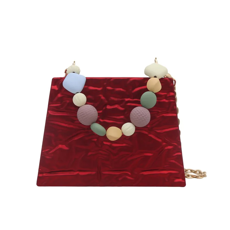 حقيبة أكريليك، حقيبة كتف نسائية عصرية متصدعة على الجليد، حقيبة يد صغيرة معطرة بخرز الرياح #6