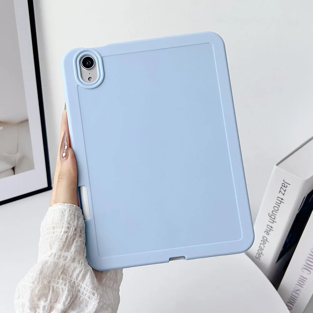 

Shockproof TPU Back Cover for iPad Mini 7 6 8.3inch Solid Colour Protective Case with Pen Slot Anti-Scratch Soft Shell Case
