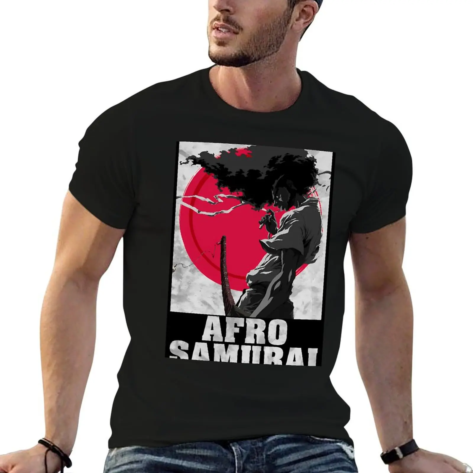 AFRO HAIR SAMURAI T-Shirt shirts graphic plus size tops fruit of the loom mens t shirts