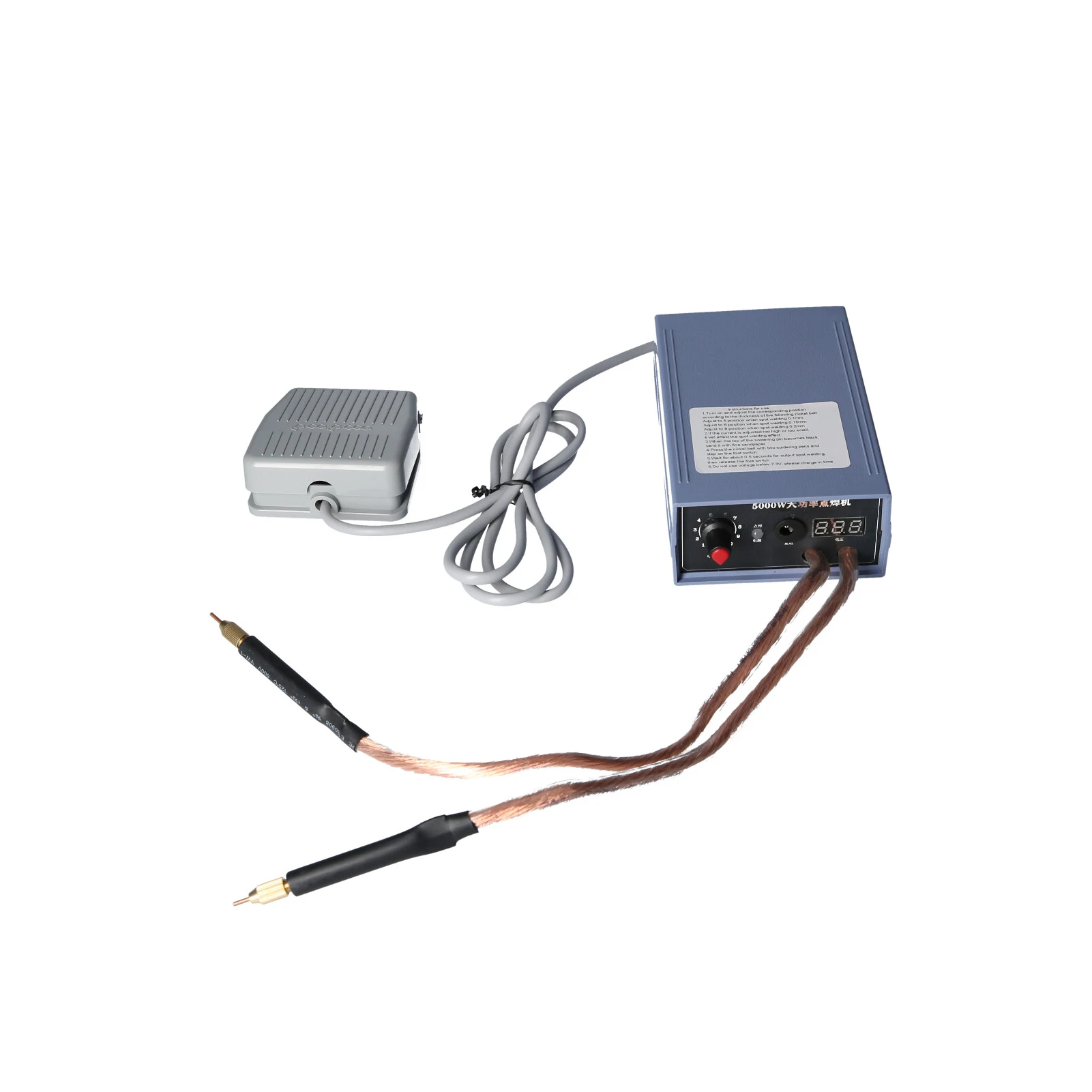 Spot Welder 5000W Handheld Spot Welding Machine Portable 0-800A Current Adjustable for 18650 Battery EU Plug ABS Case