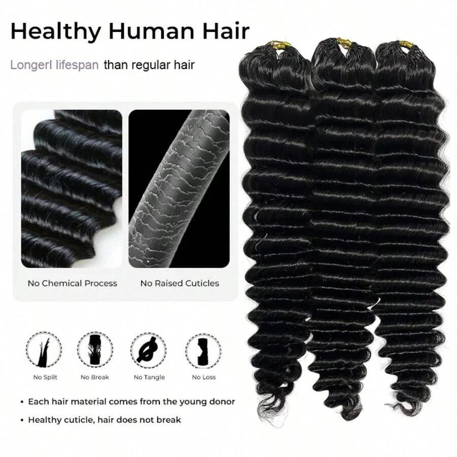 Frizira 12A Feather Crochet 100% Human Hair Burmese Curly Pre-Separated Natural Black 300g Human Crochet Hair Bundles Invisible Knotless Soft Curly Feather Crochet Extensions For Women Braiding