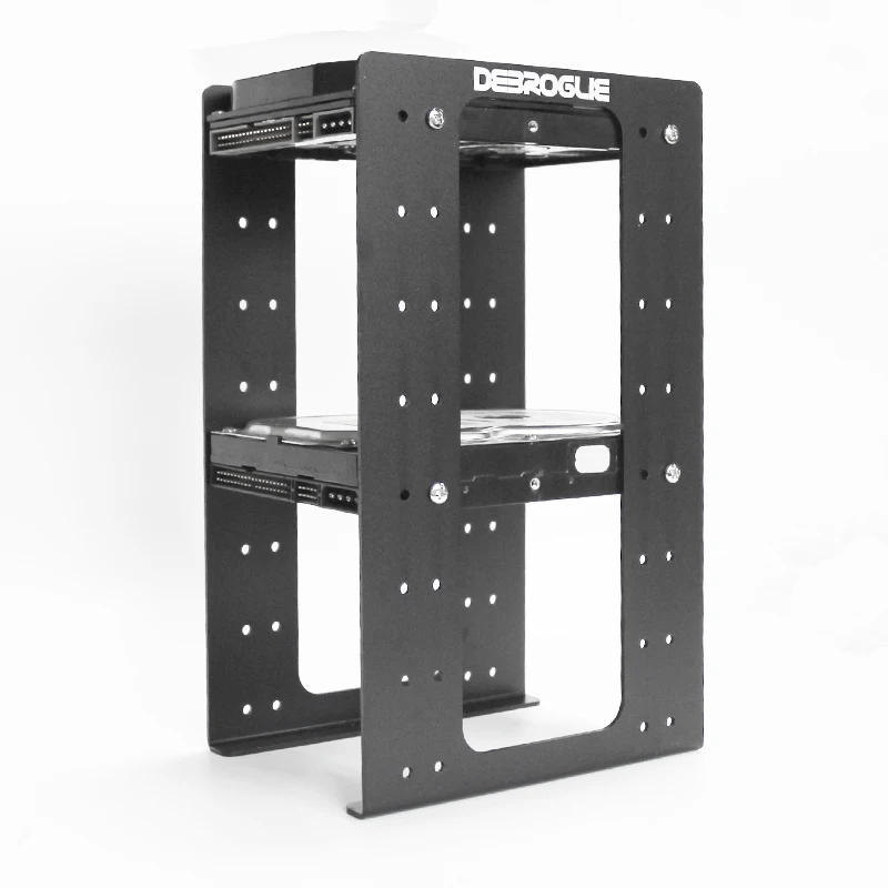 8 bays 3.5 Aluminum hard drive bracket Multi-hard drive open heat dissipation rack Multi-layer stacking with screw for PC case - view 3