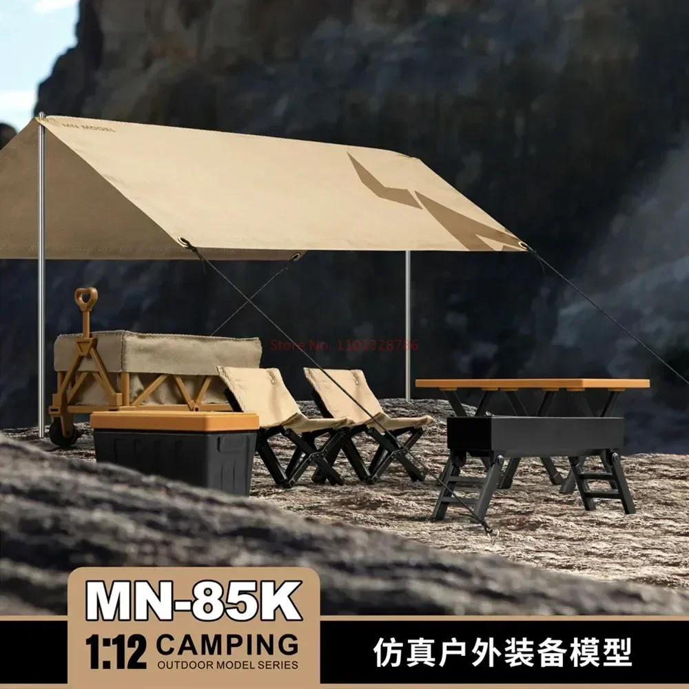 Mn85k Simulation Awning Camping Tent Sand Ladder Table Chair Decoration For 1/12 Rc Car Model Collection  6in Action Figure Toys