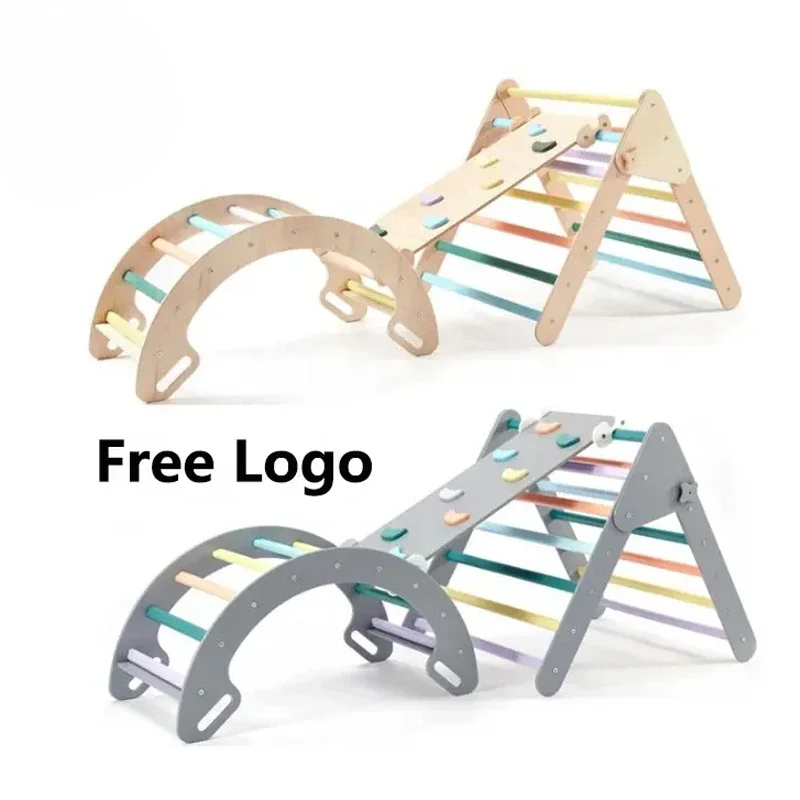 Triangle Set Children's Wooden Climbing Arch Climbing Frame