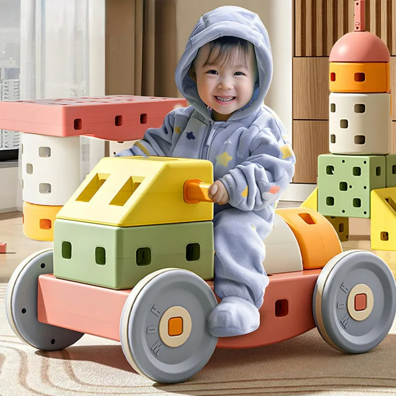 

Versatile Shapes Creative Toy Building Bricks Car ,Birthday Gift 1 To 6 Years Old Children Puzzle Large Particle Building Blocks