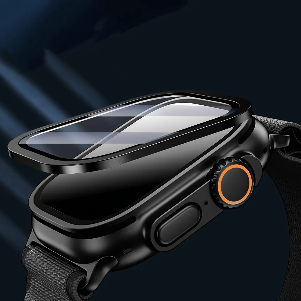 زجاج مقسى لساعة أبل الترا 49 ملم إطار معدني من التيتانيوم طبقة مضادة للخدش لملحقات واقي الشاشة السلسلة الترا 2 #5