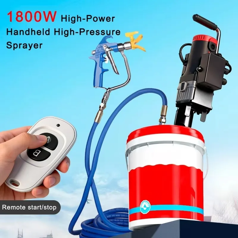 1800W New Handheld High-Pressure Sprayer, Multifunctional Putty, Waterproof Coating, Cement Slurry Spraying Machine