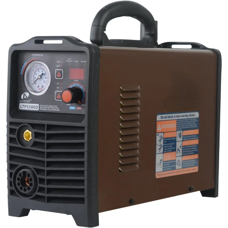 Supreme LTP5500D Non-Touch Pilot Arc Digital Plasma Cutter, Dual Voltage 110V/220V, 3/5 inch Clean Cut, Brown