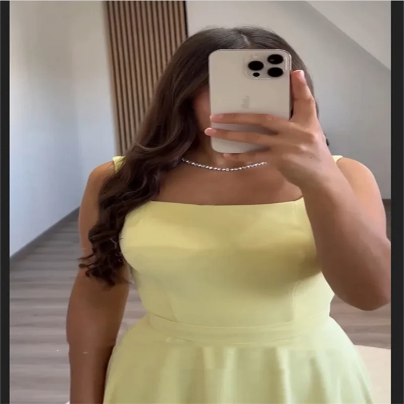 Vestidos 2025 mulher árabe elegante vestido de noite sem alças uma linha vestido de baile amarelo longo personalizado vestido de festa de casamento f