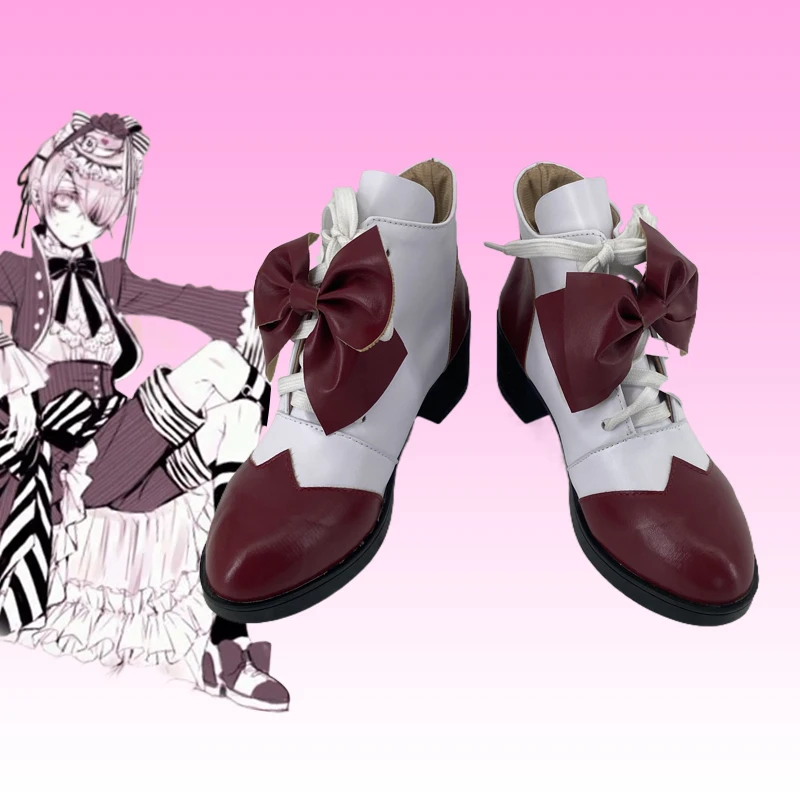 

Сапоги для косплея в стиле аниме «Черный дворецкий» Ciel Phantomhive, обувь для костюмов на Хэллоуин, аксессуары, реквизит