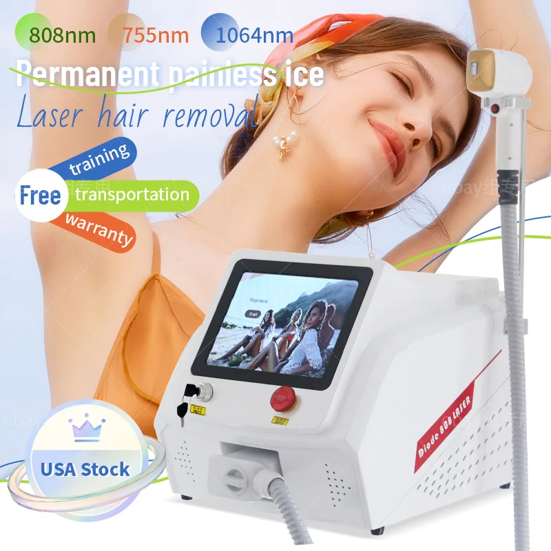 

Professional 4 Waves Diode Ice Titanium Laser Body Hair Removal Machine 2024 Portable IPL Permanent 808 755 Alexandrite Device