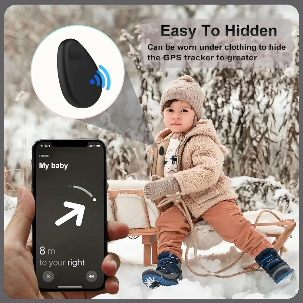 

Kids Silicone Waterproof Holder for Airtag Hidden GPS Tracker Case with Safety Pin Black XHX