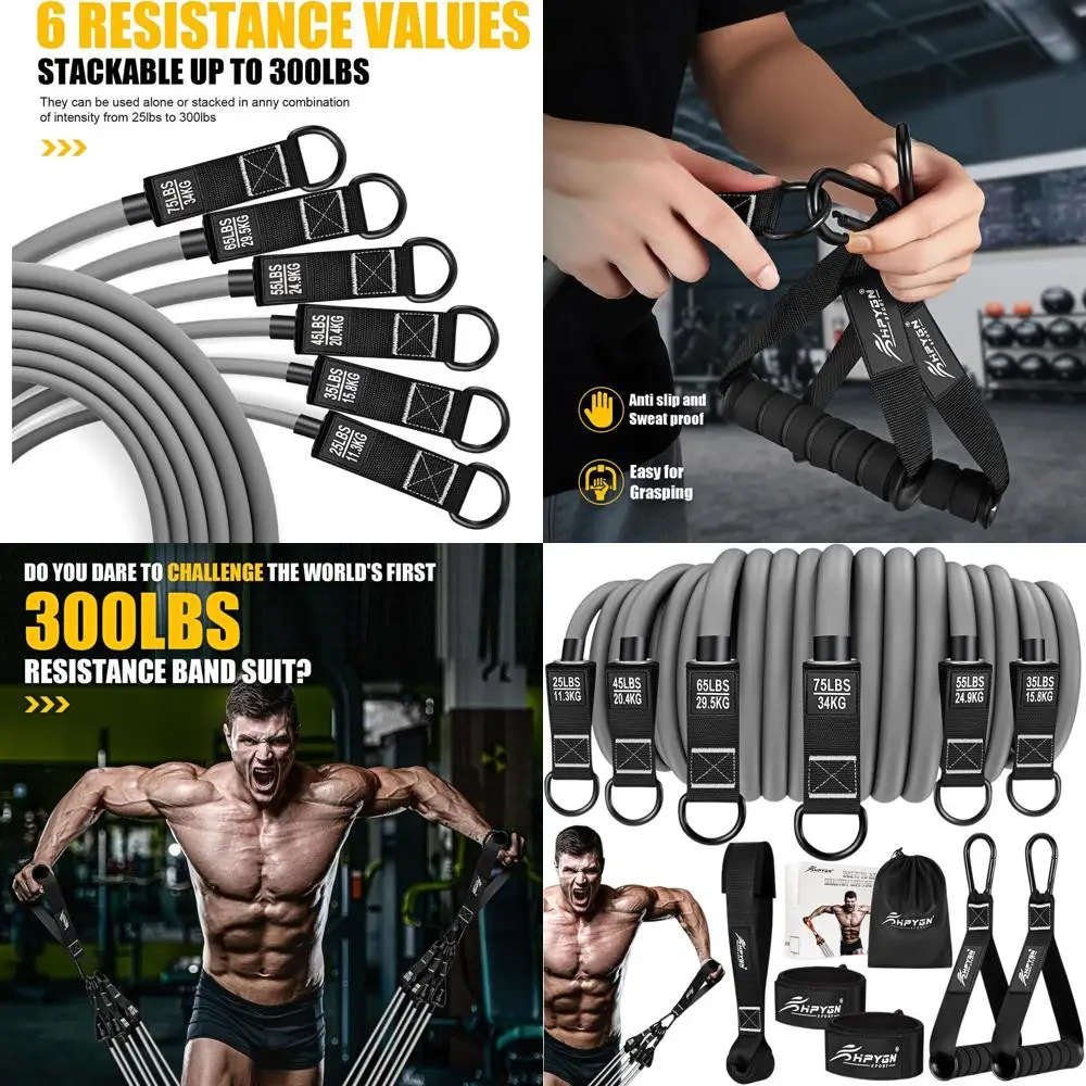 

Heavy Resistance Bands, 300LBS Exercise Bands for Working Out, Fitness Bands with Handles, Workout Bands for Men, Weight Bands S