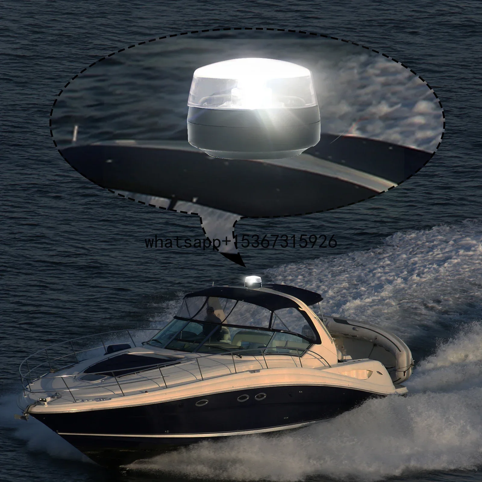 Boat Wake tower All-Round Navigation Light 2NM 360Deg Visibility 10-30VDC Marine Ship Accessories