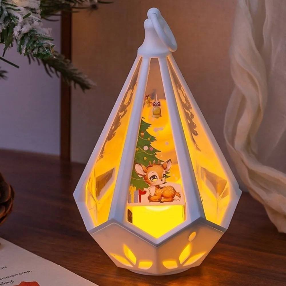 ไฟตกแต่งคริสต์มาสซานตาคลอส ตุ๊กตาหิมะ กวางเรนเดียร์ สุขสันต์วันคริสต์มาส ของตกแต่งปีใหม่