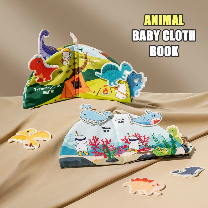 Dieren Baby Doek Boek Verlichting Vroege Educatie Speelgoed Cognitieve Traanboeken Sensorische Spelletjes Pasgeboren Geschenk Baby Activiteit