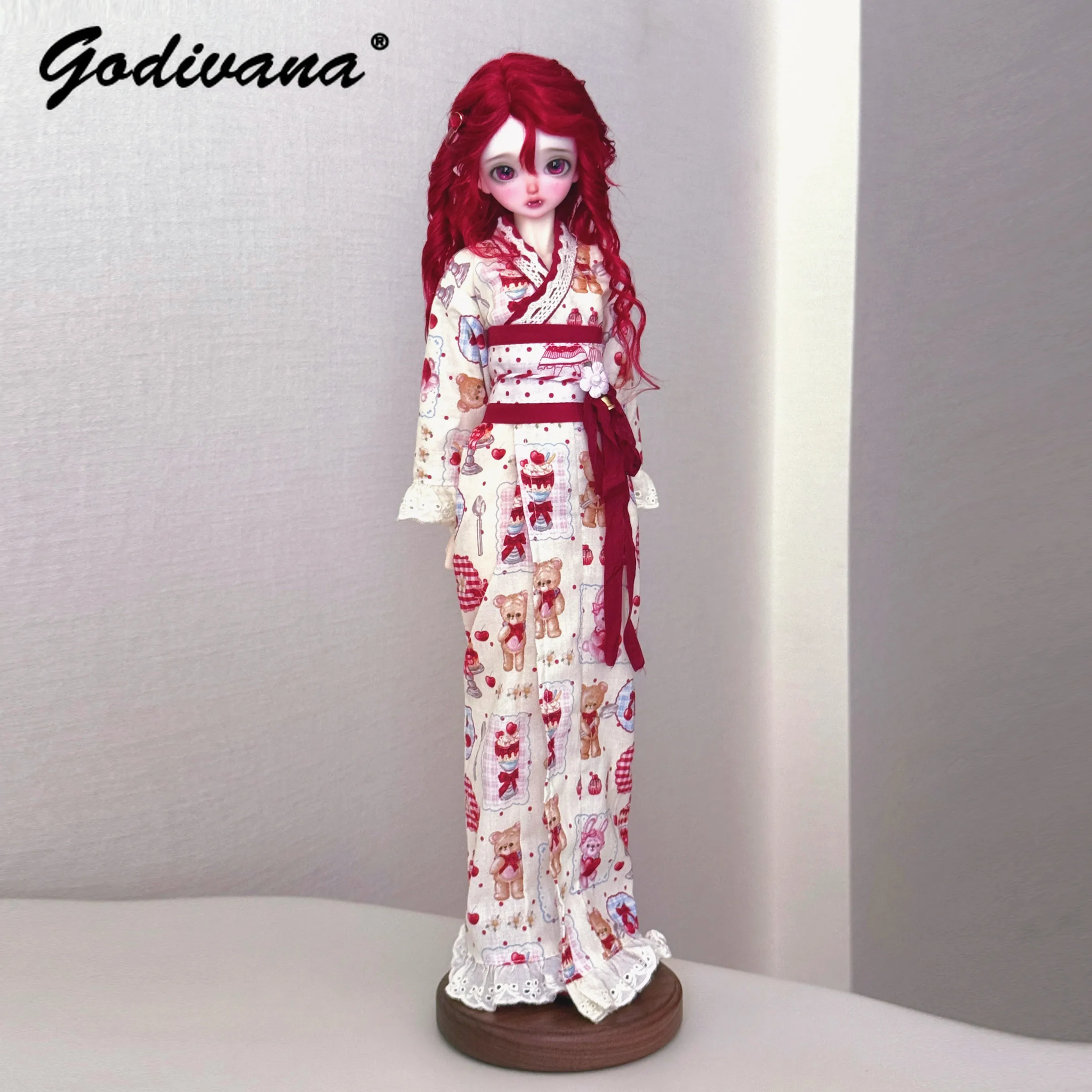 1/4 BJD Doll Yukata Kimono Set - Lace Ribbon Trim 评论和价格
