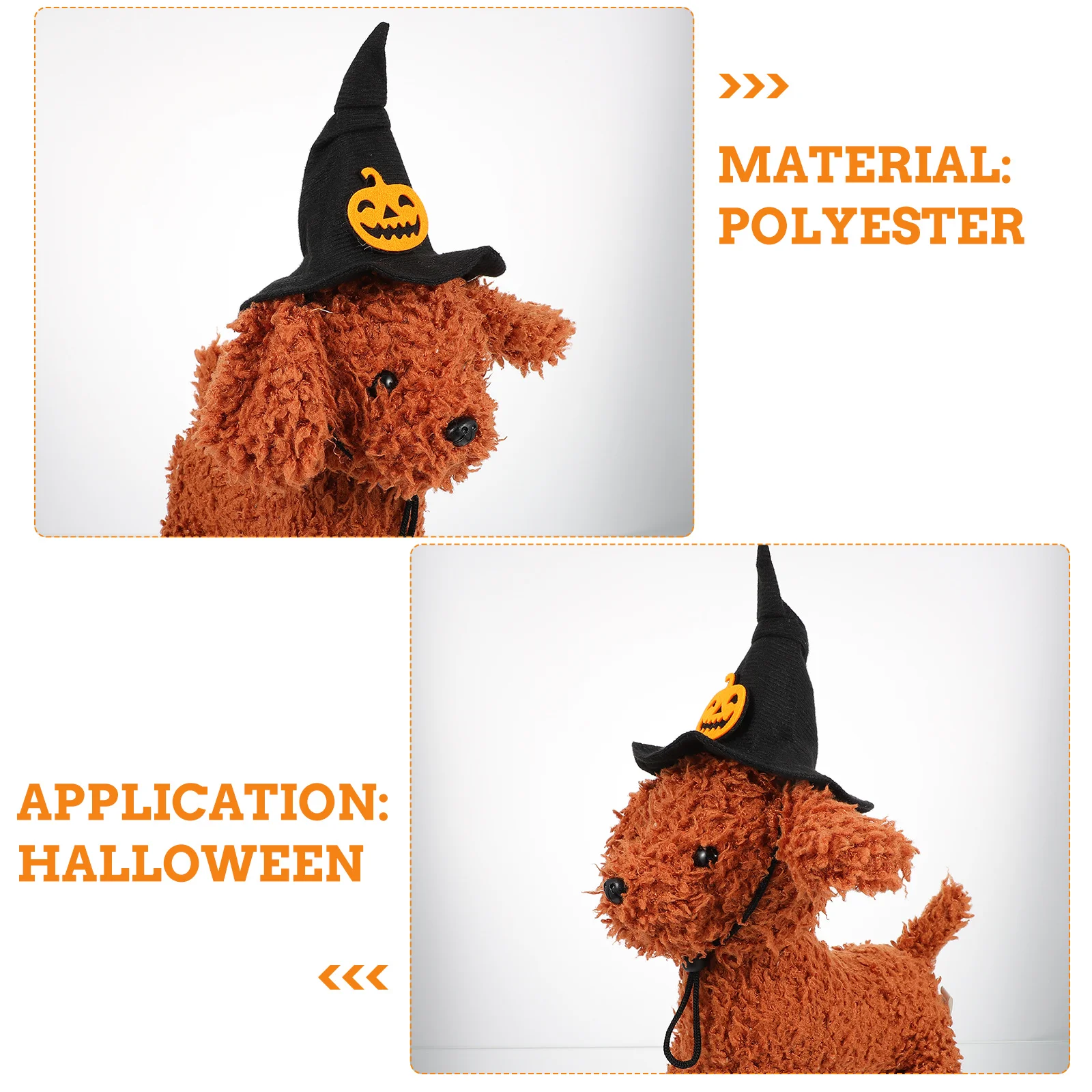 

1pc Halloween Pumpkin Hat For Pets, Cute Dog Cat Headdress, Washable Comfortable Party Wear, Witch Hat Costume, Festival Supply