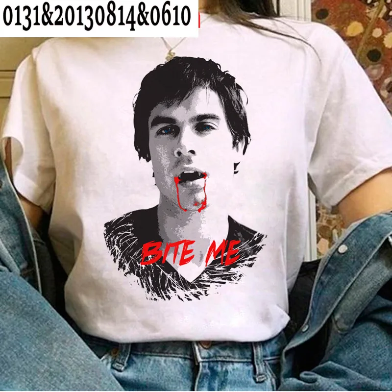 O vampiro diários t camisa feminina kawaii femme menina filme ulzzang casual camiseta engraçado unisex verão topos camisetas roupas femininas