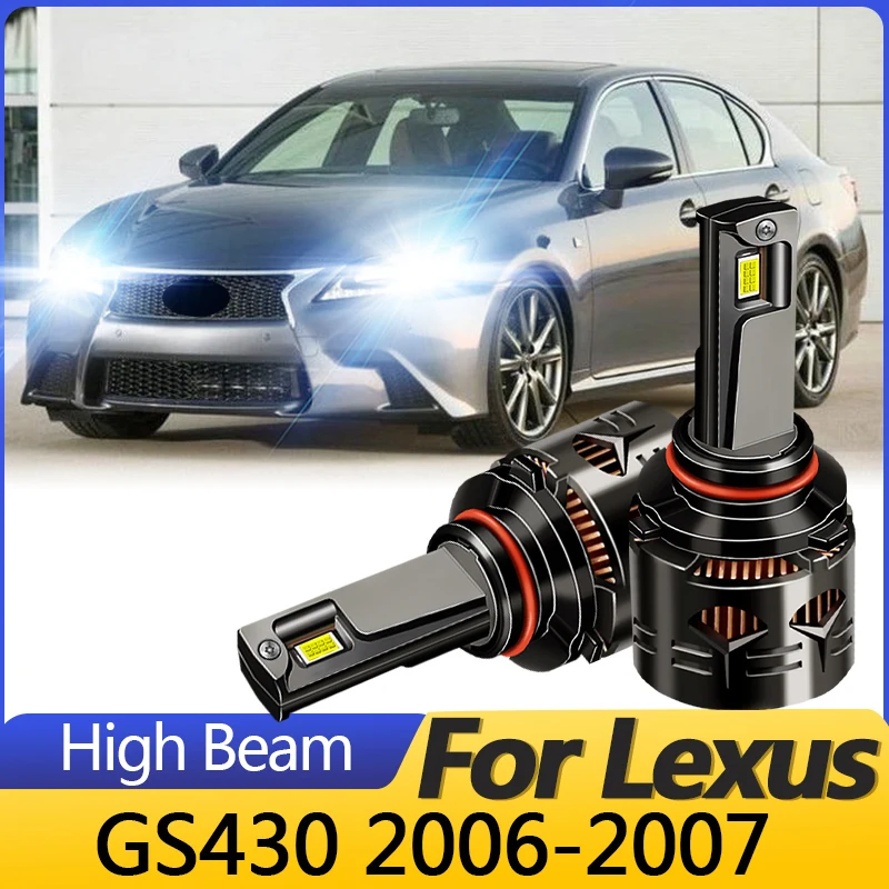 2PCS 12V High quality White Bulbs CANbus For Lexus GS430 2006-2007 LED Headlights High Beams Lamps 30000LM Plug&Play Auto parts