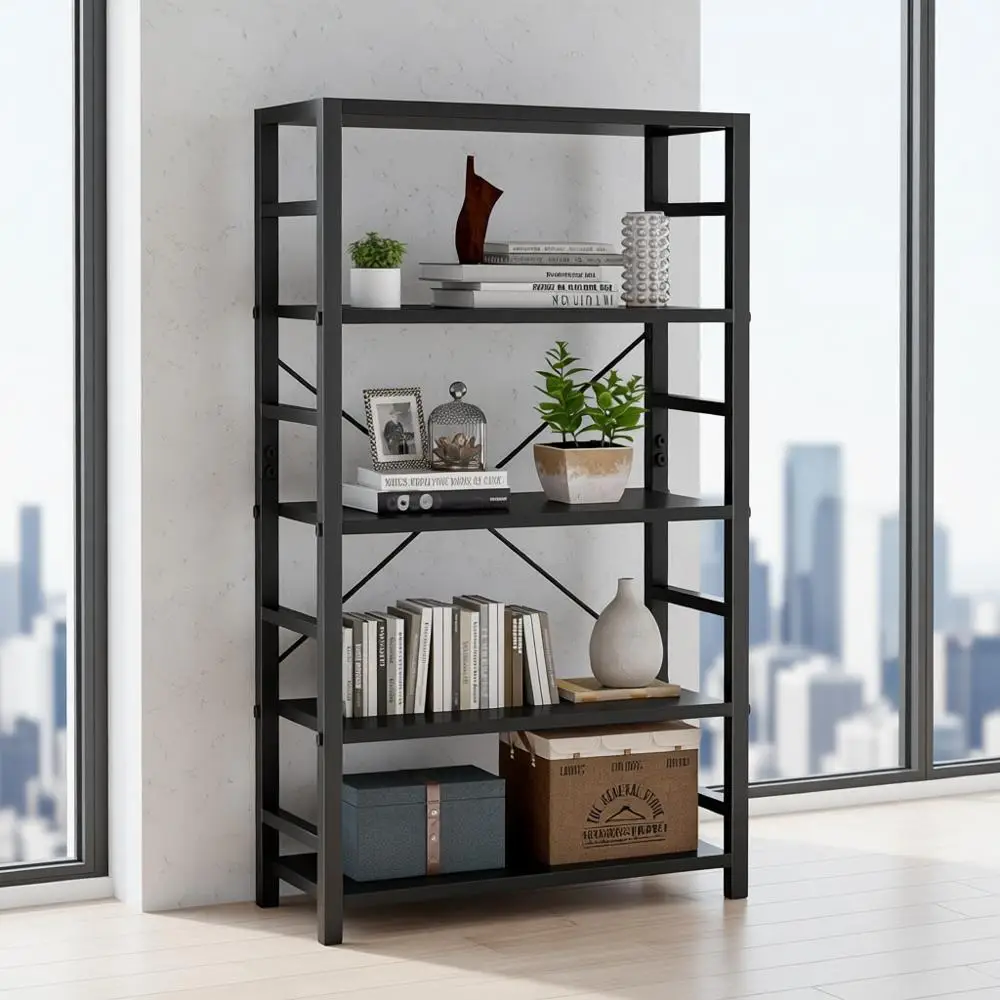 

Современные черные высокие полки для гостиной/домашнего офиса, органайзер для хранения компакт-дисков, книг, фильмов