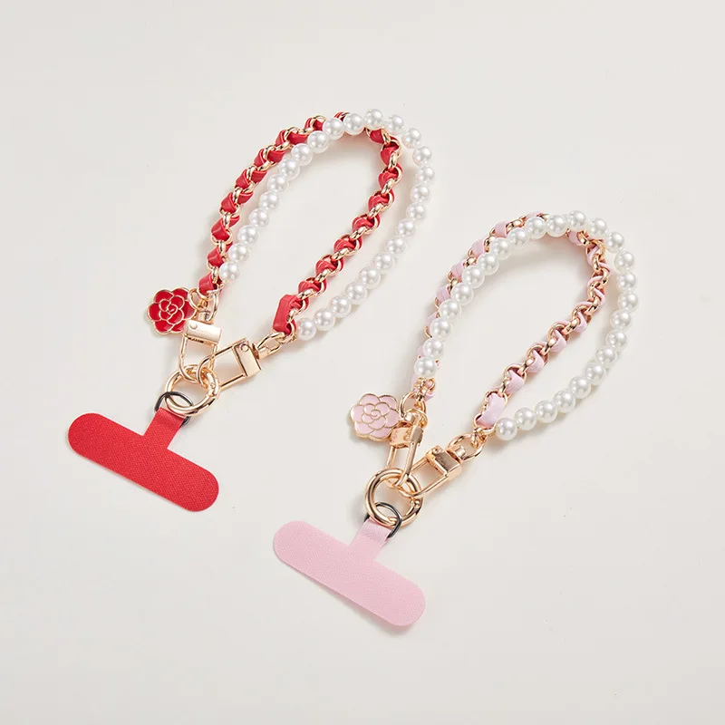 

Pearl Mobile Phone Lanyard Wrist Bag Key Pendant, Shiny Pearls Attract Attention