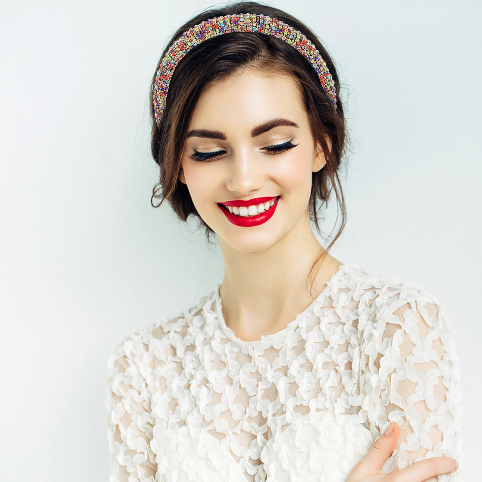 

Rhinestone Headband Elegant Bridal Party Women Stylish Flannel Comfortable Hoops Hair Exquisite Cosplay Hairband Accessories