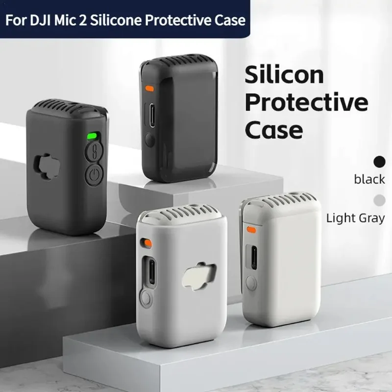 For DJI Mic 2 Silicone Protective Case Charging Case Protective Cover Wireless Microphone Scratch-proof Protector Case