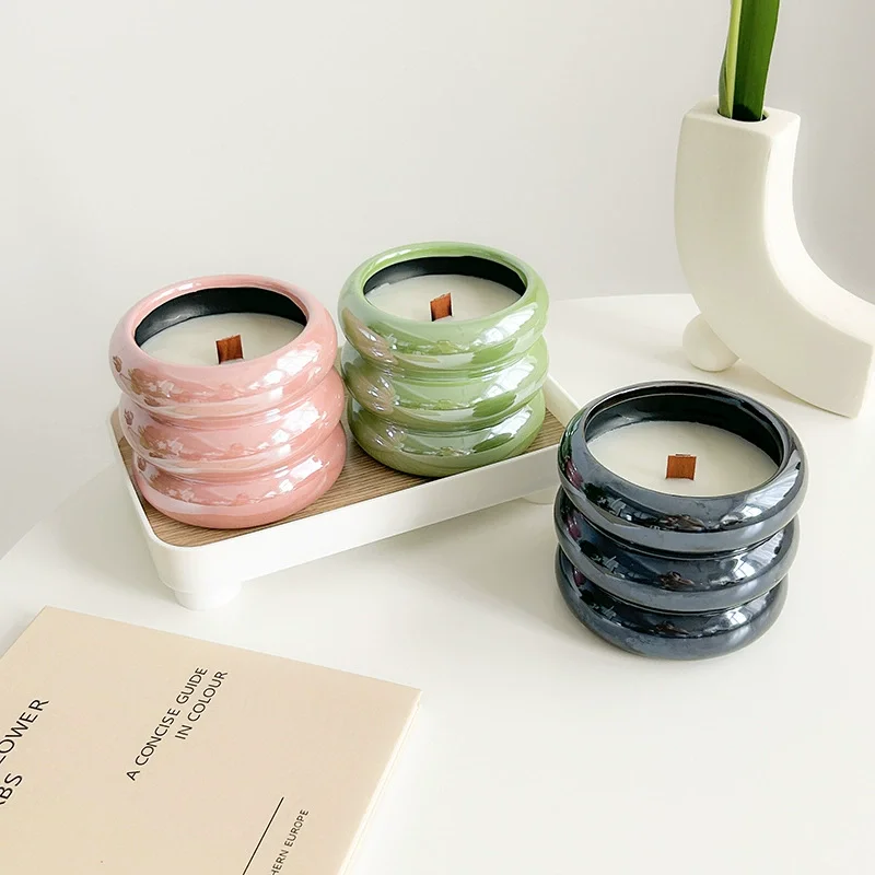 

Aromatherapy Candle Ceramic Handmade Soy Wax Creative Candle Romantic Scented Candle Smokeless Decorative Candle Holiday Gift