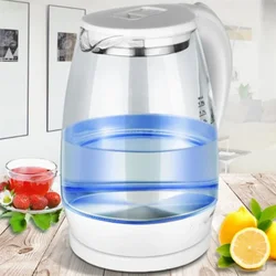 Electric Kettle Teapot Quick Heating Hot Water Boiling Tea Pot Glass Blue Light Heating Kettles Auto-Power Off Boiler