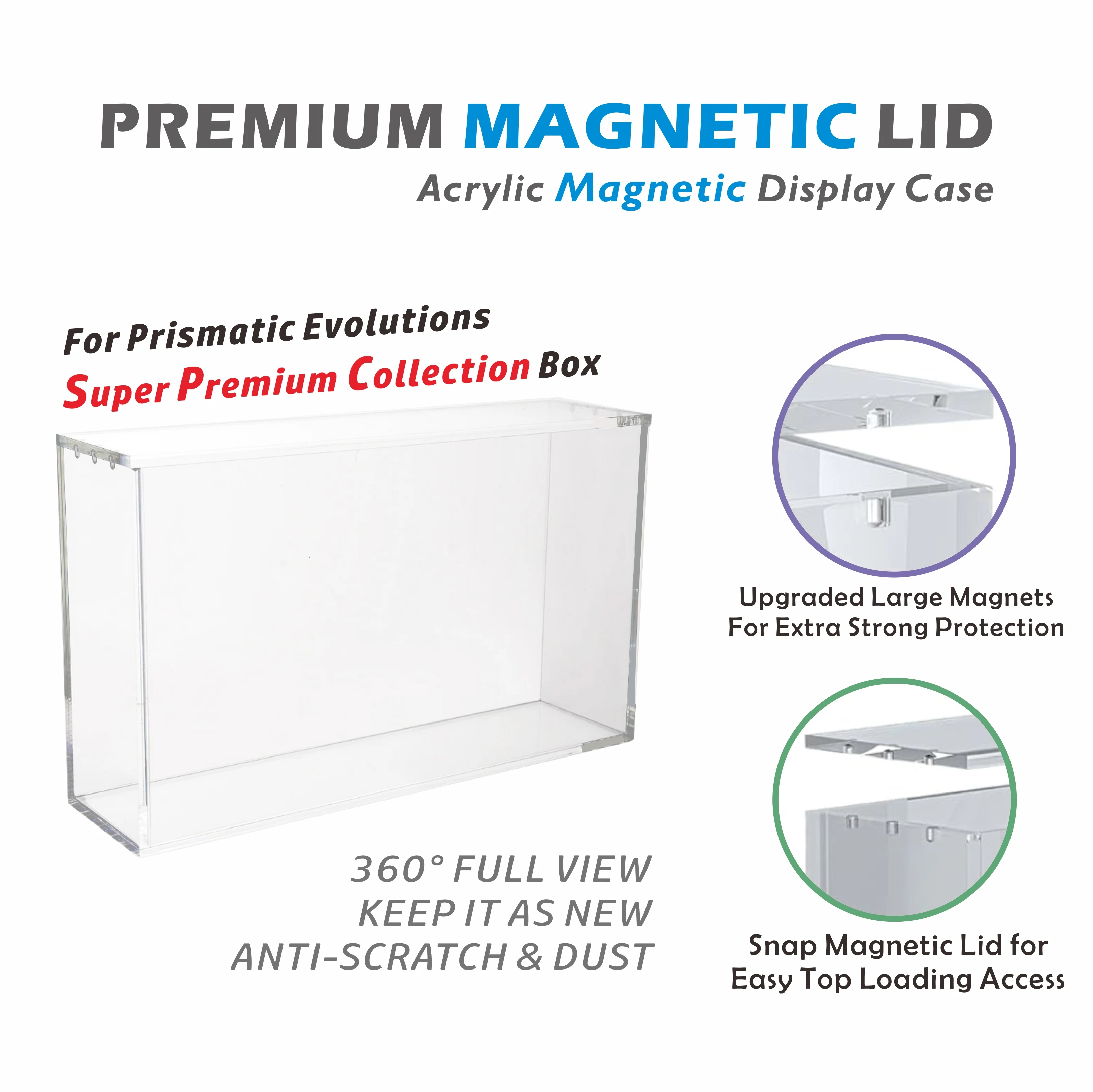 حافظة عرض مغناطيسية من الأكريليك للتطور المنشورية SPC صندوق سميك 5 مم متوافق مع تطورات المنشورية Super Premium