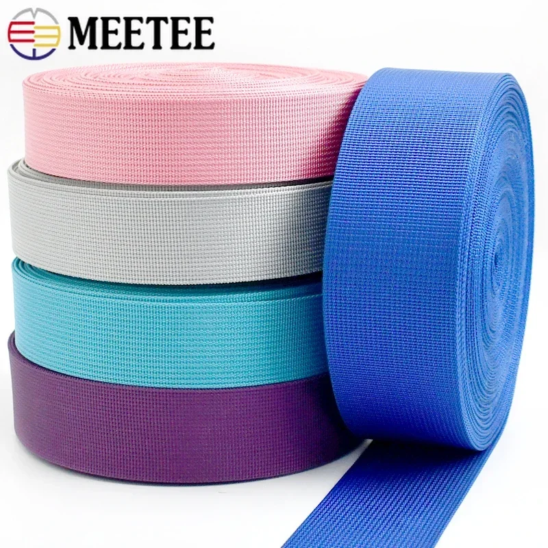 8Meters Meetee 20-50mm Nylon Webbing Tape Backpack Strap Sewing Bias Ribbon Dog Collar Garment Binding Band DIY Accessories